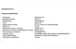 MacBook Pro 14” – Apple M5 – 24 GB RAM – 1 TB SSD – Újszerű állapot – 8 ciklus!