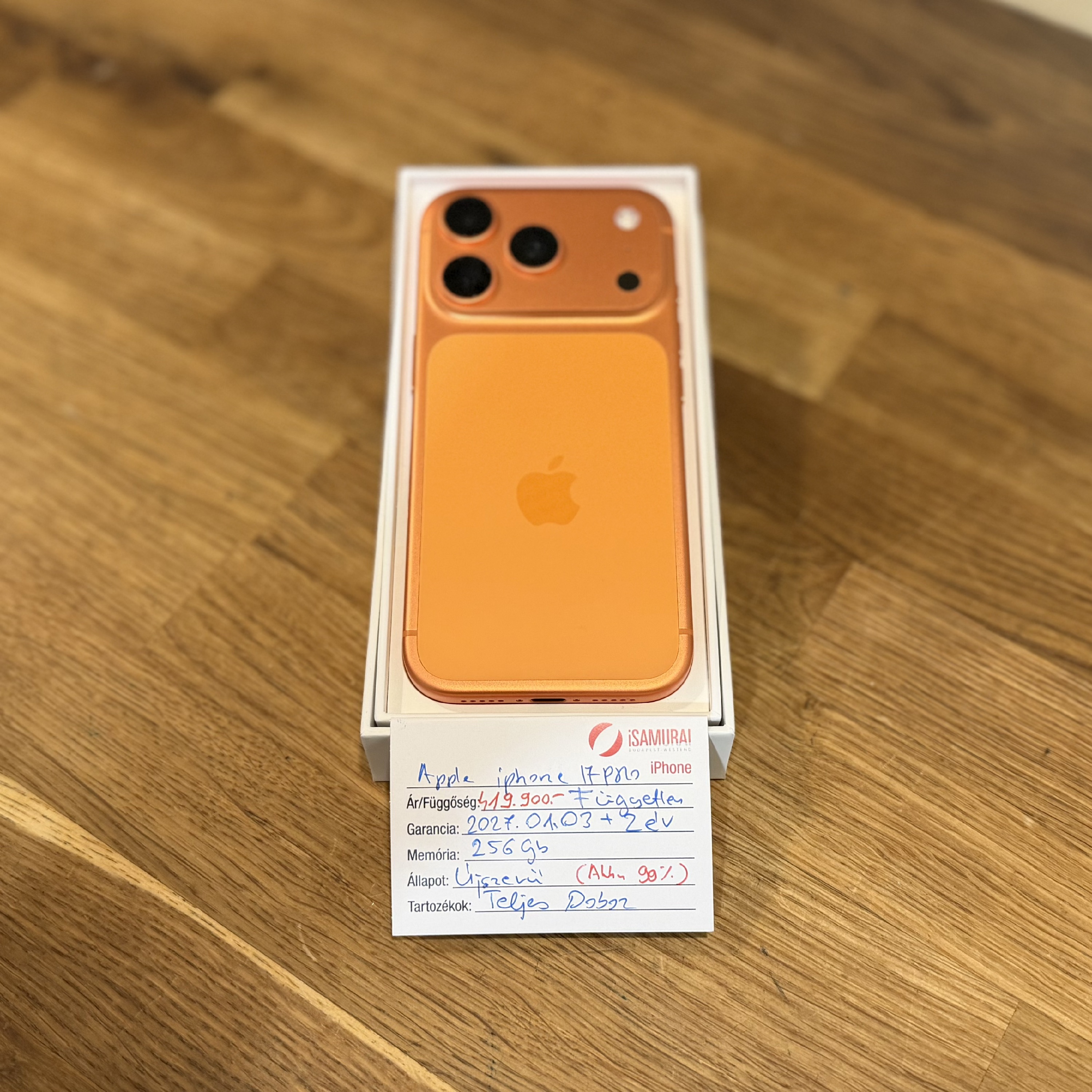 Apple iPhone 17 Pro - Cosmic Orange - 256GB - 2029.01.03 - Akku 99% - (142.)