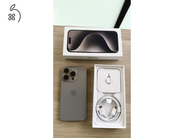iPhone 15 Pro 256GB, Natural Titanium, Független , Újszerű.