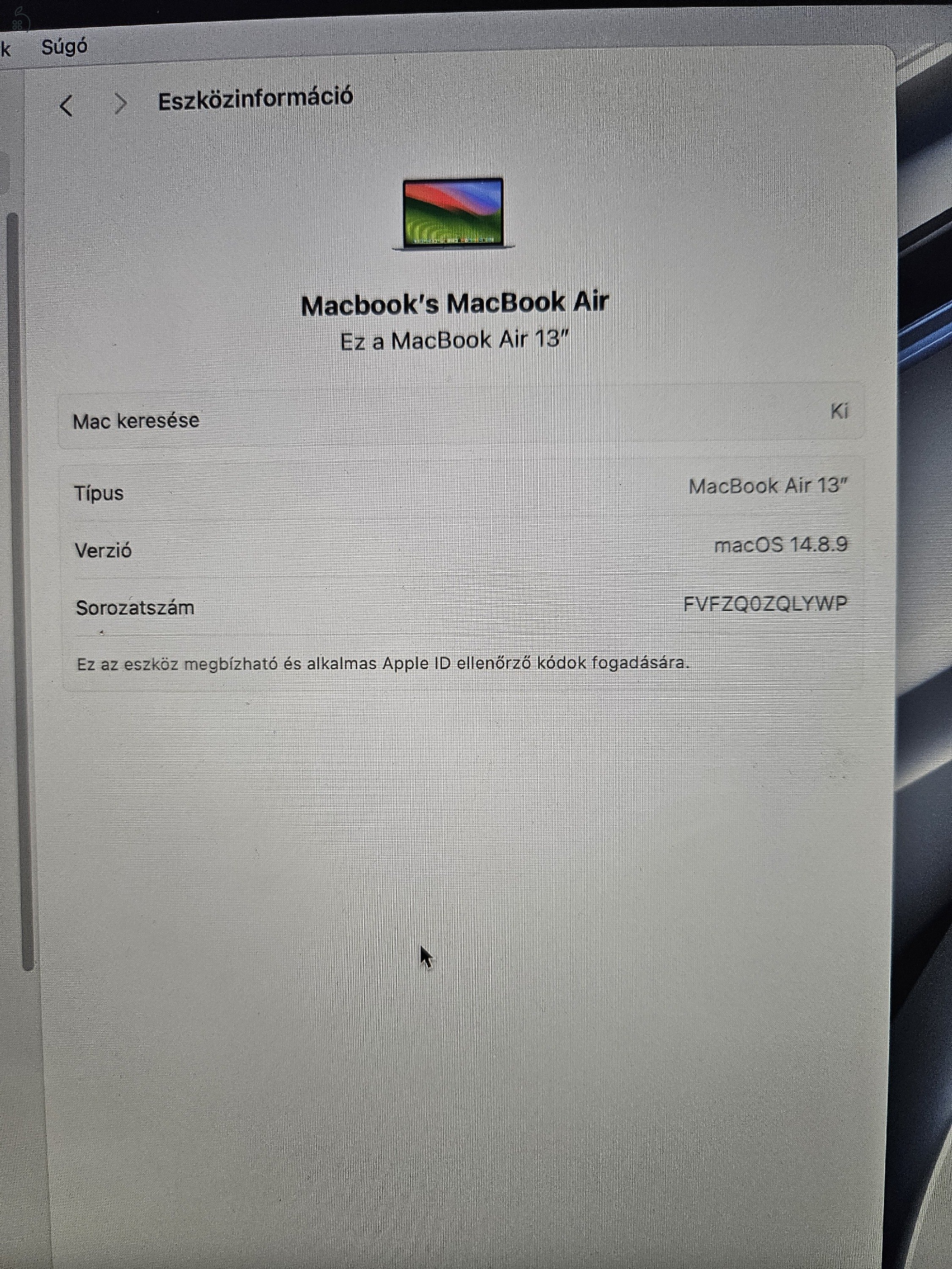 Macbook Air eladó