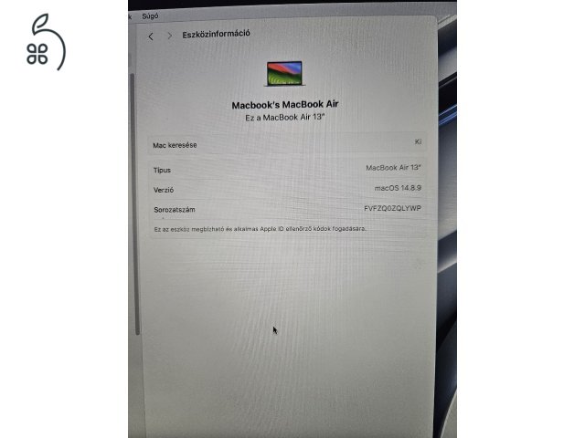 Macbook Air eladó