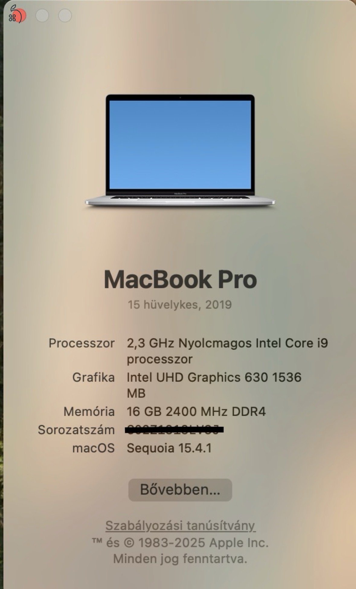 MacBook Pro 15” 2019 – i9 / 16GB / 512GB / Radeon Pro 560X