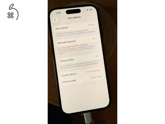 iPhone 15 128GB karcmentes kijelző 90% akku