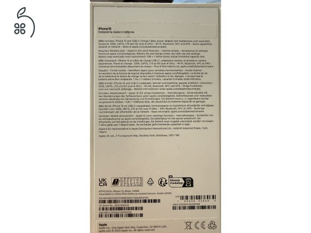 iPhone 15 128GB karcmentes kijelző 90% akku