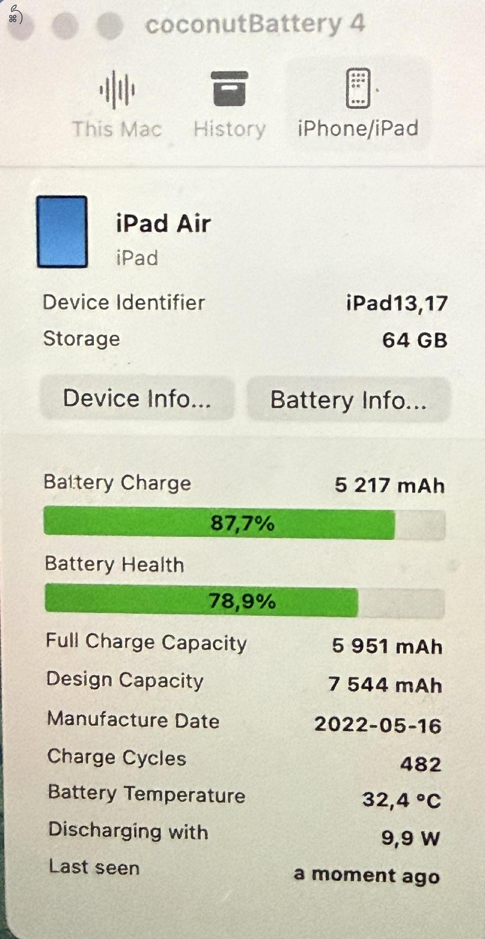 Eladó iPad Air 5. generációs, 2022., 64GB, Starlight (Ezüst)