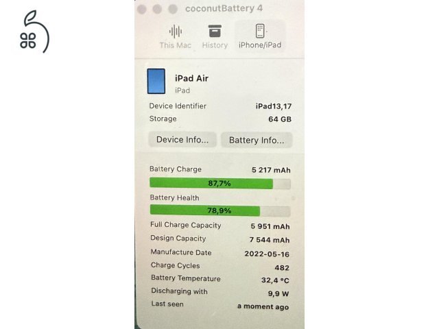 Eladó iPad Air 5. generációs, 2022., 64GB, Starlight (Ezüst)
