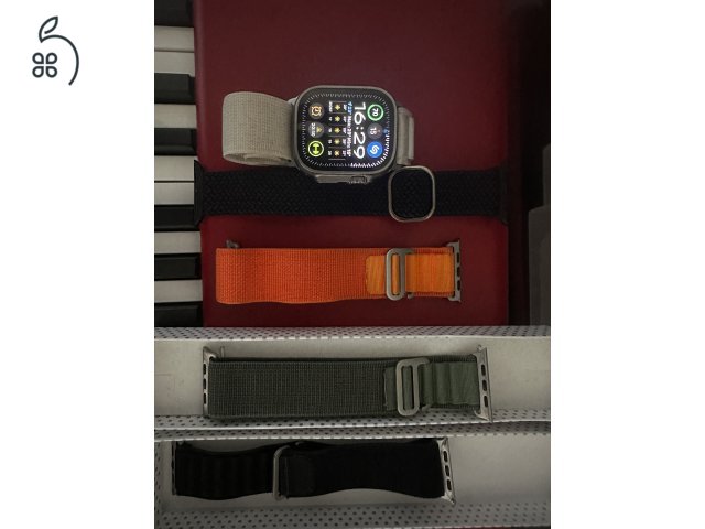 Apple Watch Ultra 1 (49mm Titanium, 85% Akku) + 5 db szíj, Amazon számlával