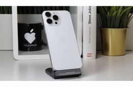 iPhone 16 Pro Max 256GB, Fehér Titán, Független, Számla, 2 Év Garancia, 89%