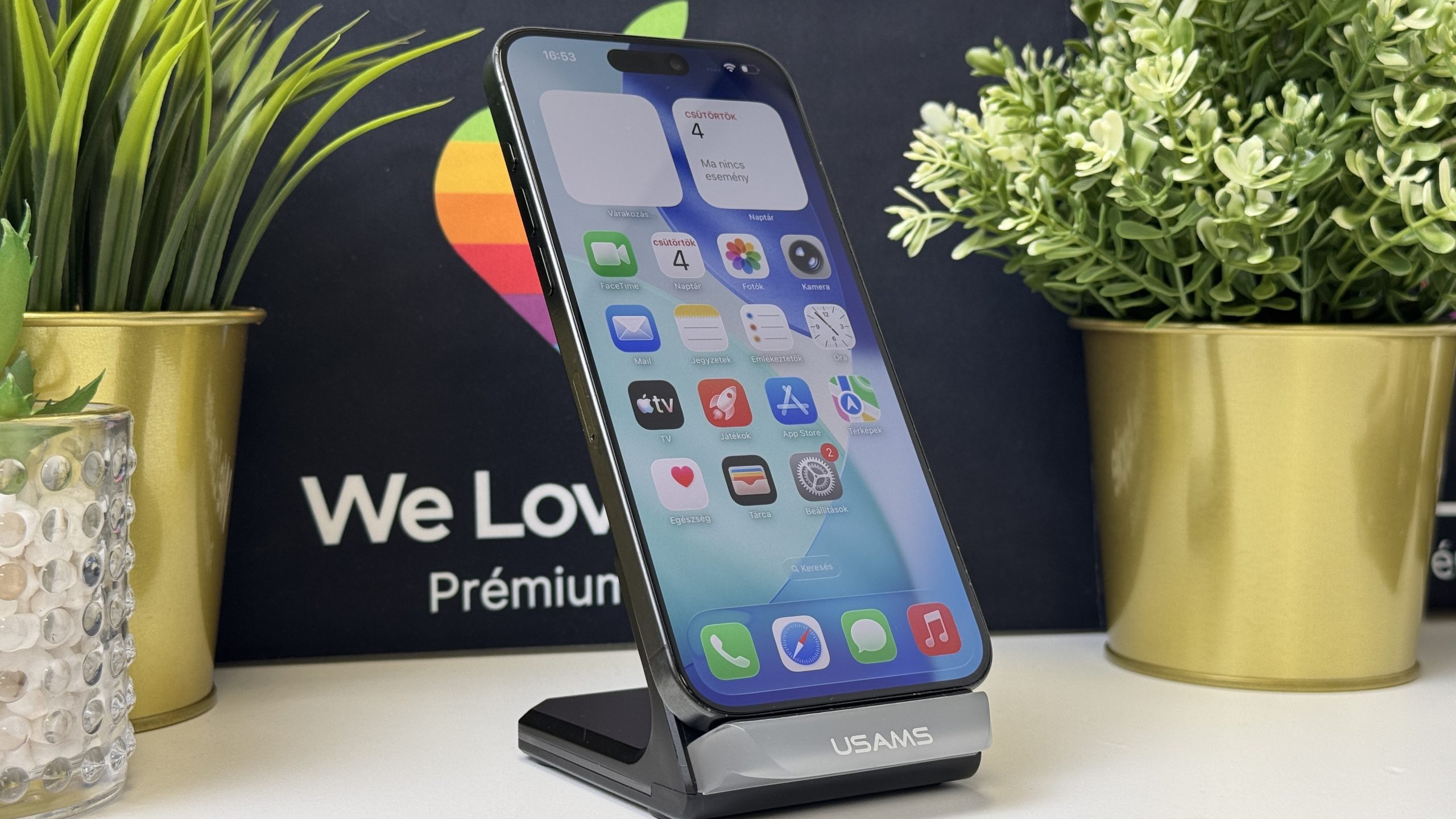 iPhone 15 Pro Max 256GB, Fekete Titán, Független, Számla, 2 Év Garancia, 100%