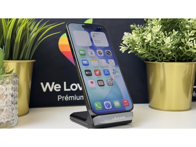 iPhone 15 Pro Max 256GB, Fekete Titán, Független, Számla, 2 Év Garancia, 100%