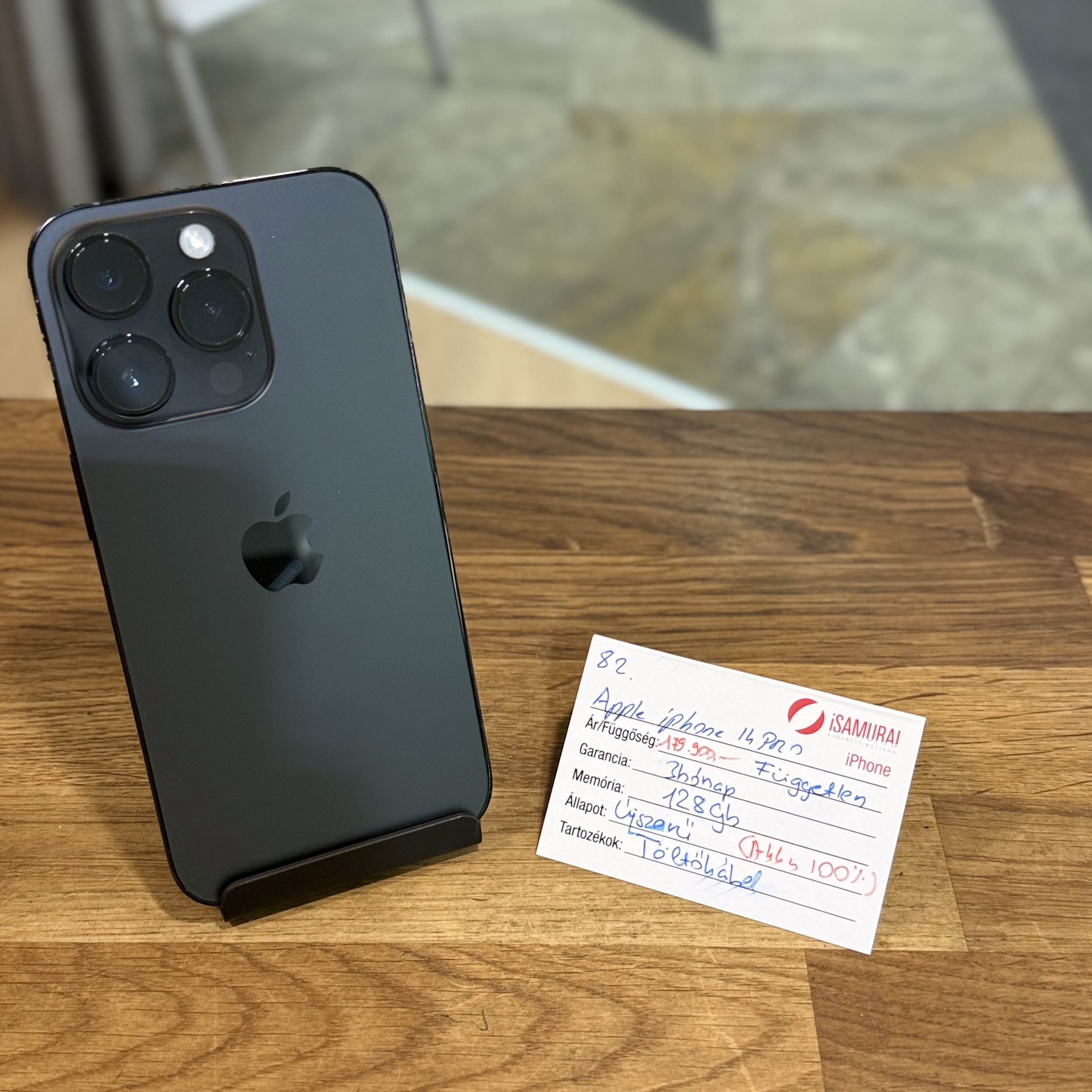 Apple iPhone 14 Pro - 128 GB - Újszerű - fekete - Akku 100%  (82.)