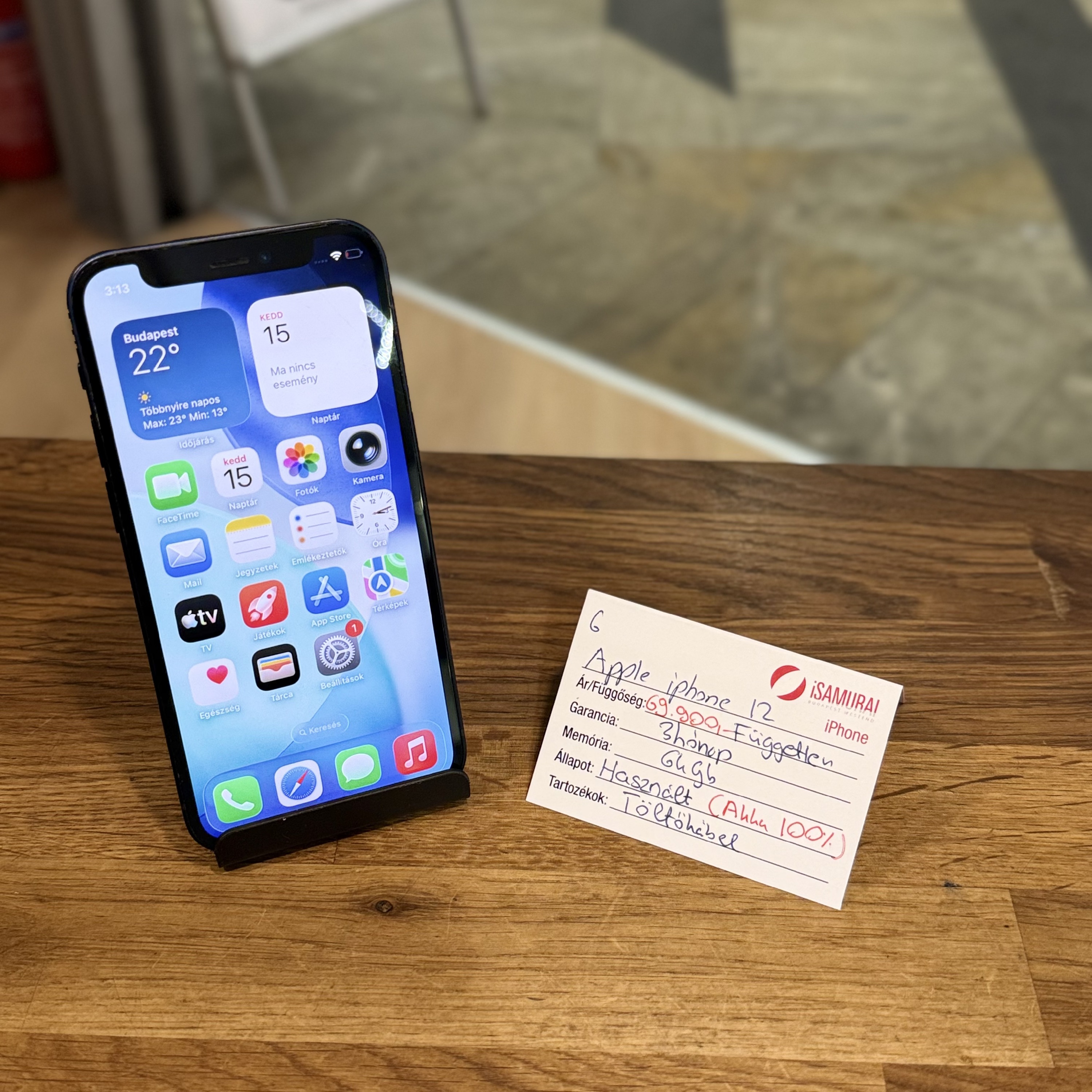 Apple iPhone 12 Mini - 64GB - Fekete - 100% akku ( 6. )