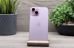 iPhone 15 Pink 256GB 2 ÉV Garanciával 90%