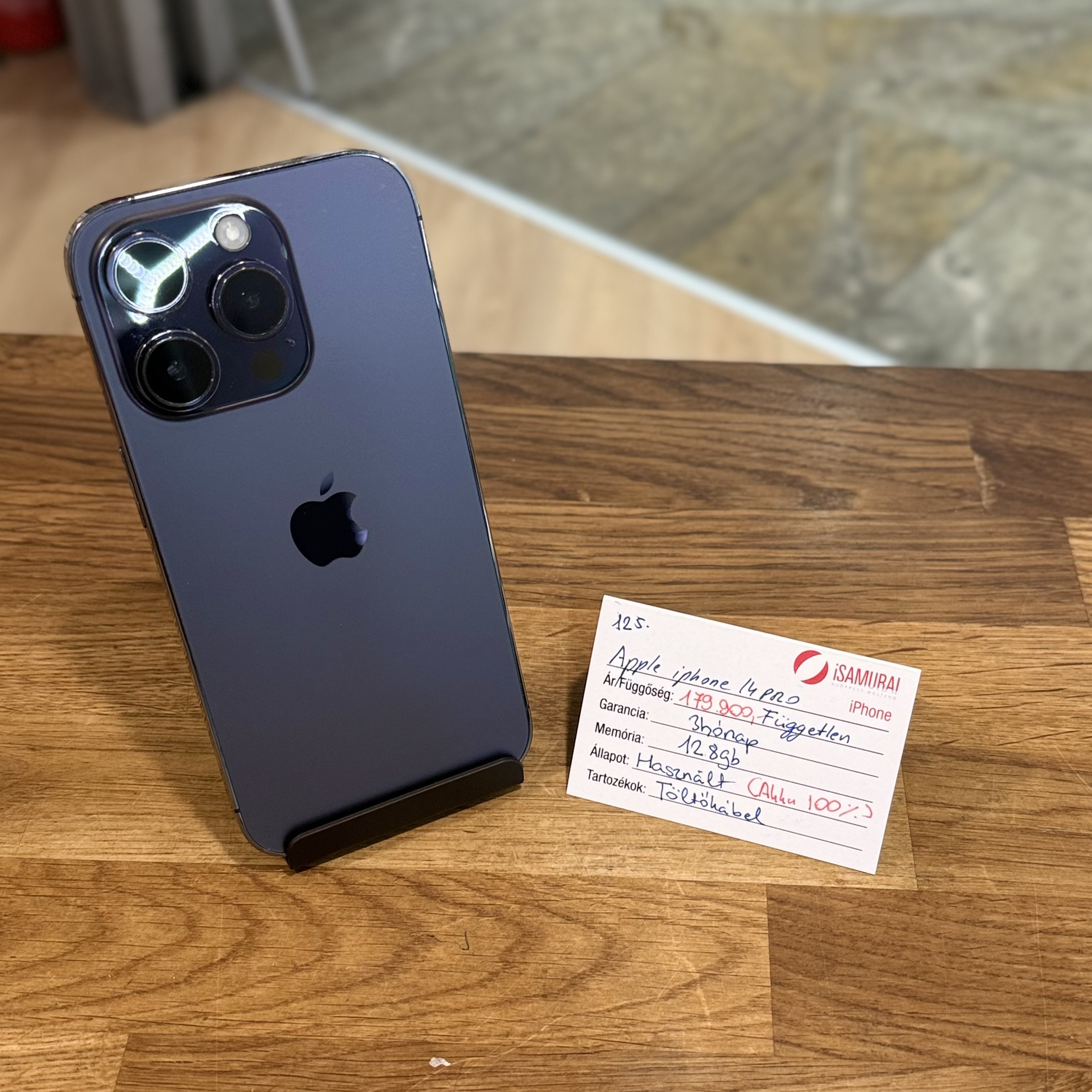 Apple iPhone 14 Pro - 128 GB - Lila - 100% akku (125.)