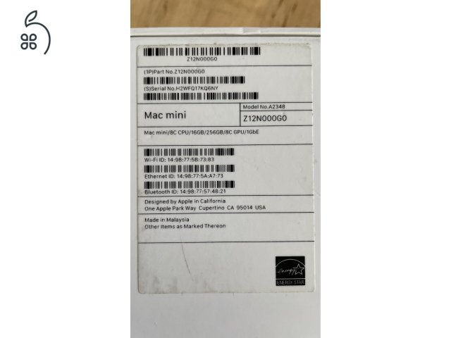Eladó Mac Mini M1 16 GB/256GB