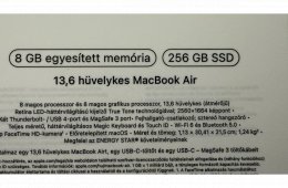 Eladó Apple MacBook Air M2 (2022) – 13,6” / 8 GB / 256 GB – hibátlan állapot