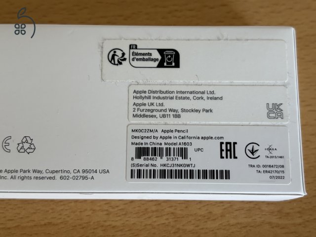 Eladó újszerű Apple Pencil 1 MK0C2ZM/A