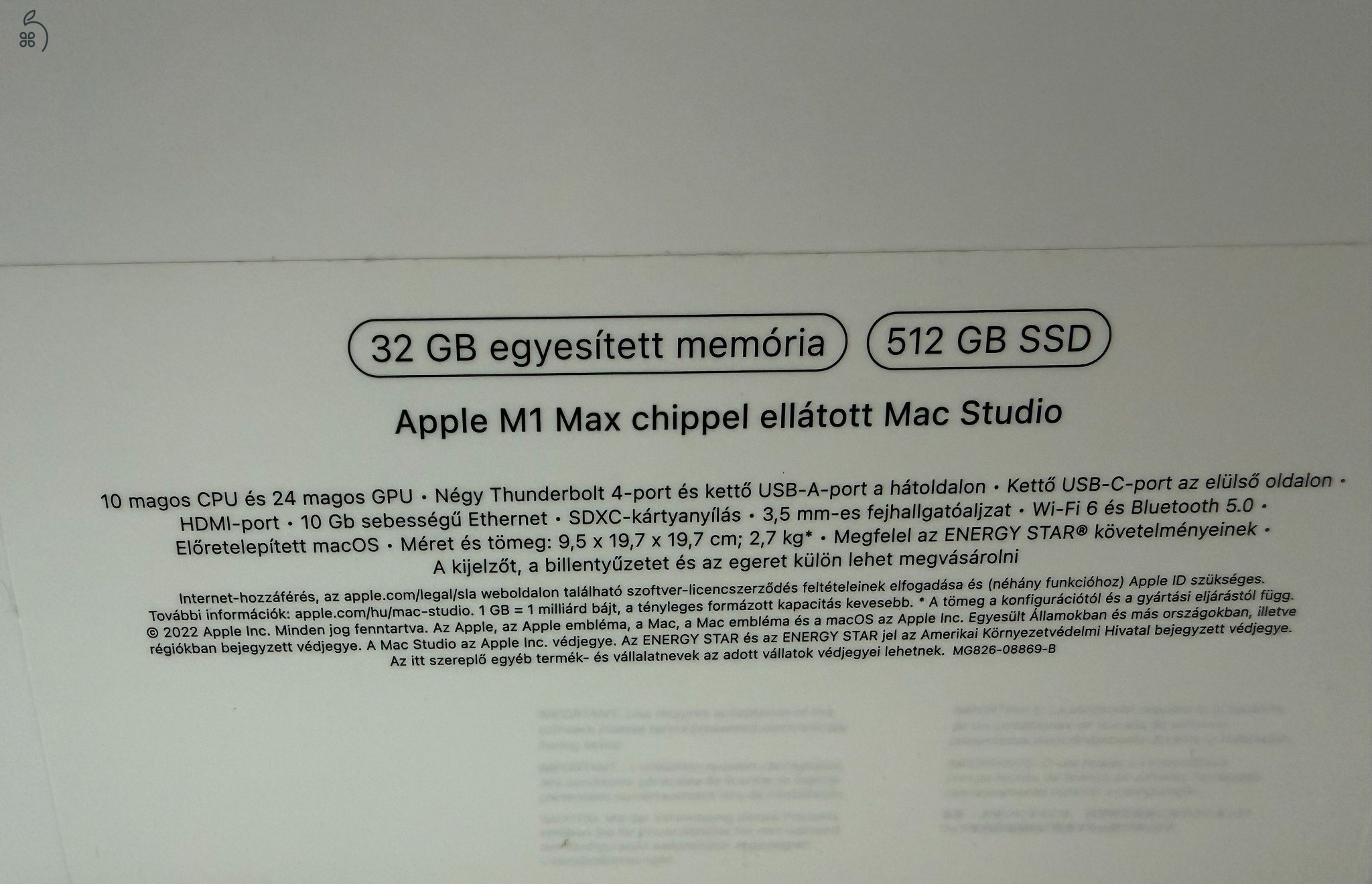 Apple Mac Studio M1 Max 32GB / 512GB – hibátlan, dobozos