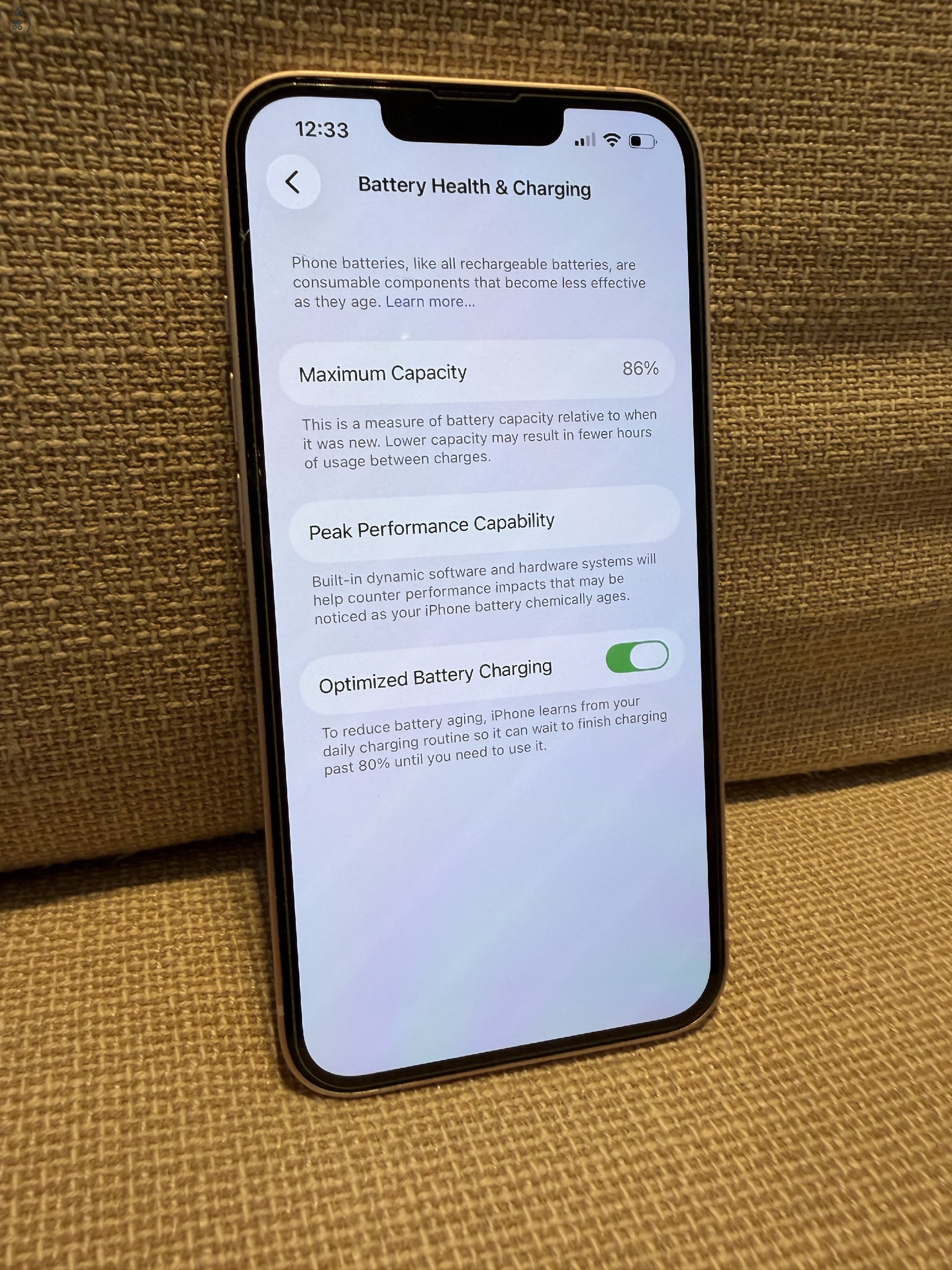 iPhone 13 128GB – Pink/Rózsaszín – 86% akku – hibátlan állapot