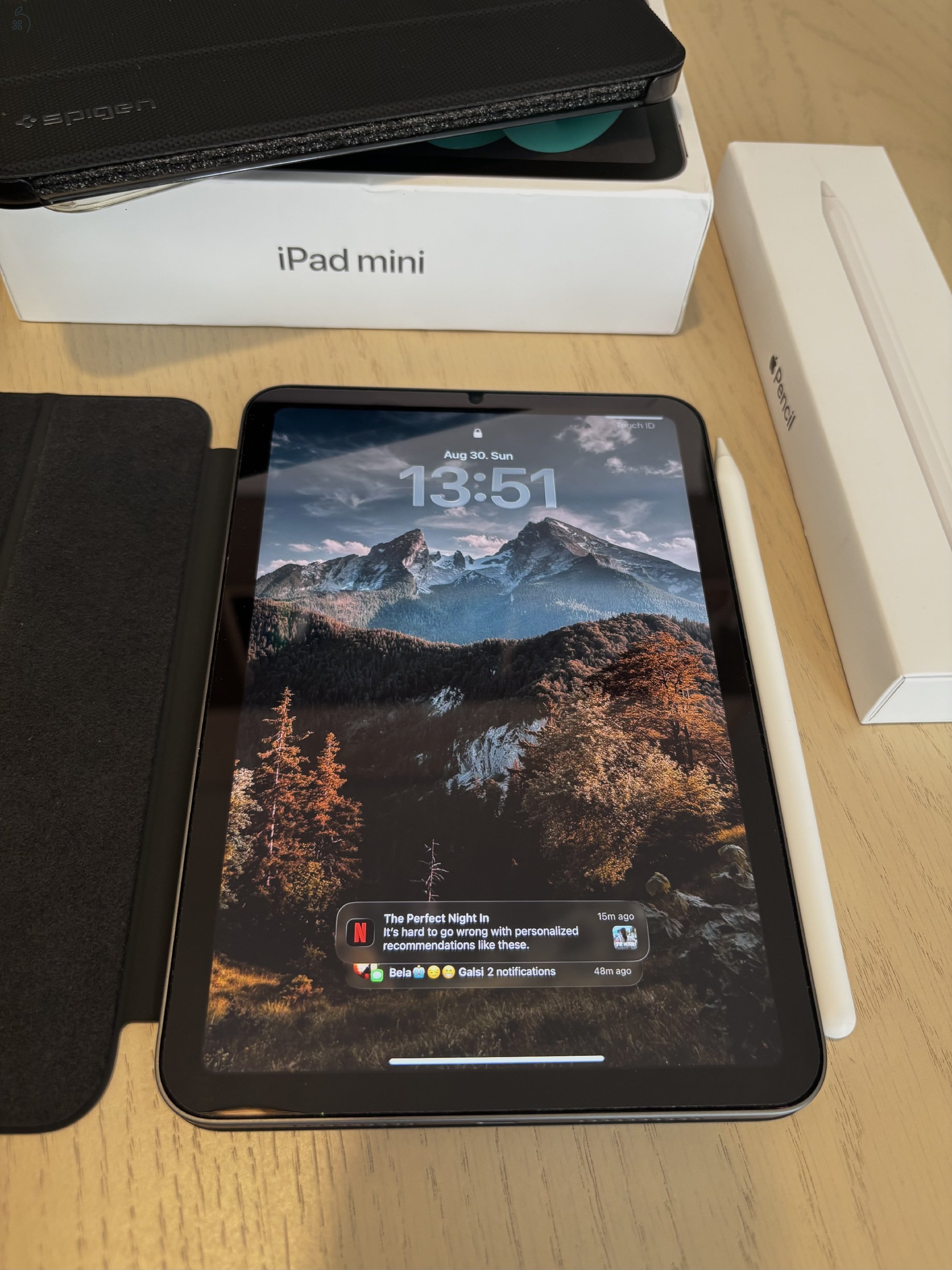iPad mini 6 256GB + Apple Pencil 2 + 3 tok (karcmentes, 93% akku)