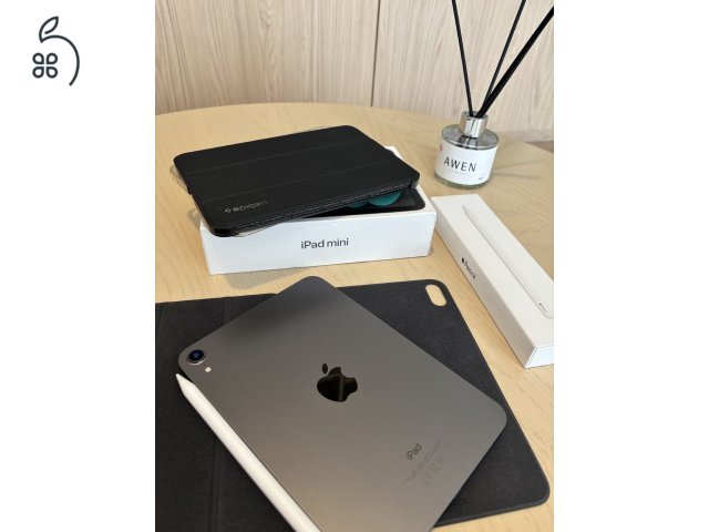 iPad mini 6 256GB + Apple Pencil 2 + 3 tok (karcmentes, 93% akku)