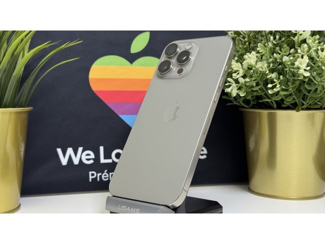 iPhone 16 Pro Max 512GB, Natúr Titán, Független, Számla, 2 Év Garancia, 92%