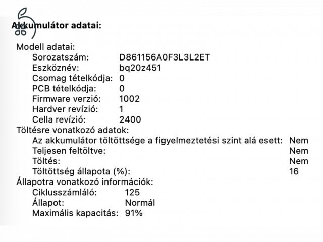 MacBook Pro M1 2020 8/256GB 91% akku