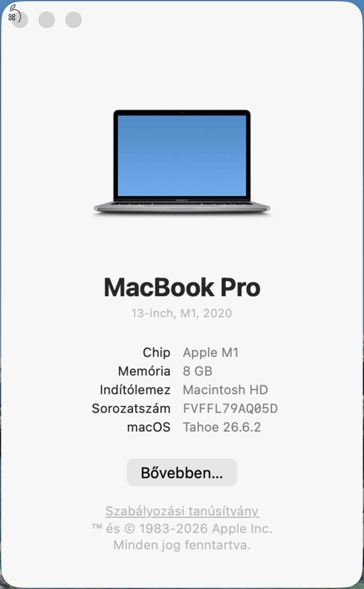 MacBook Pro M1 2020 8/256GB 91% akku
