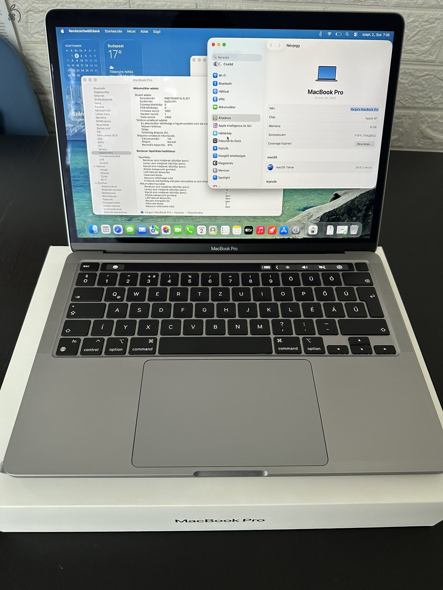 MacBook Pro M1 2020 8/256GB 91% akku