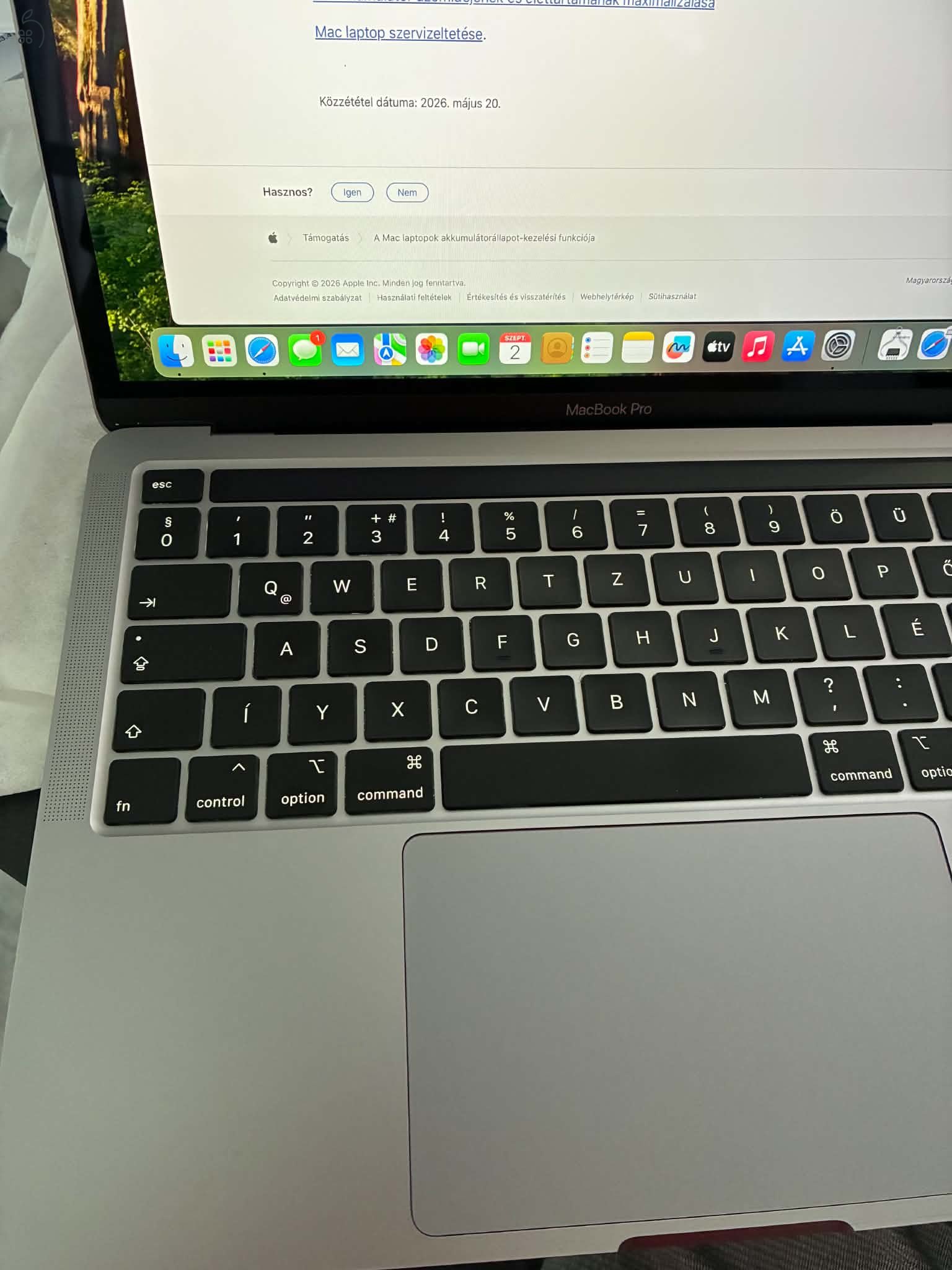 2020 MacBook PRO, gyönyörű állapot, i7, 32GB RAM, 512GB