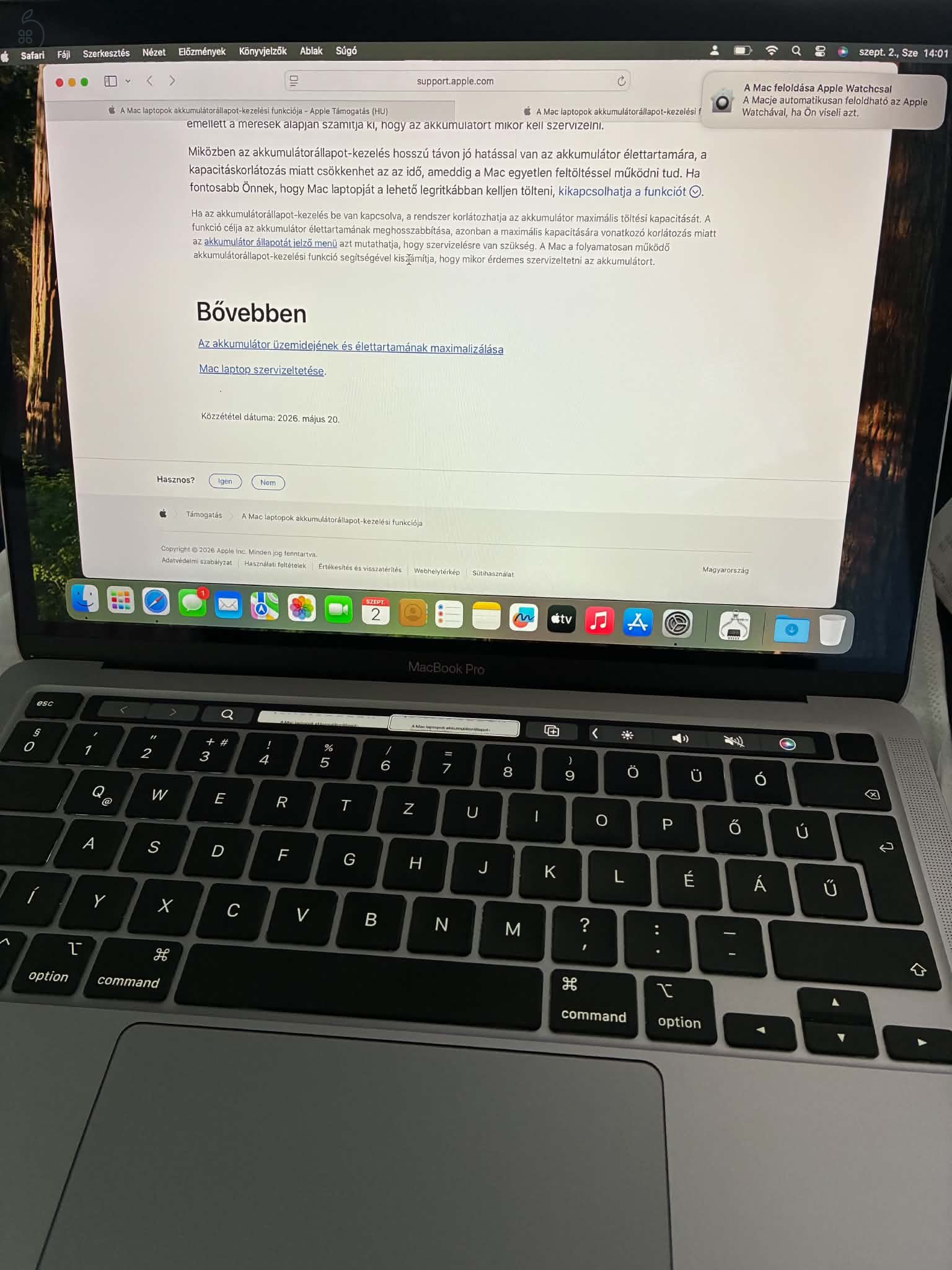2020 MacBook PRO, gyönyörű állapot, i7, 32GB RAM, 512GB