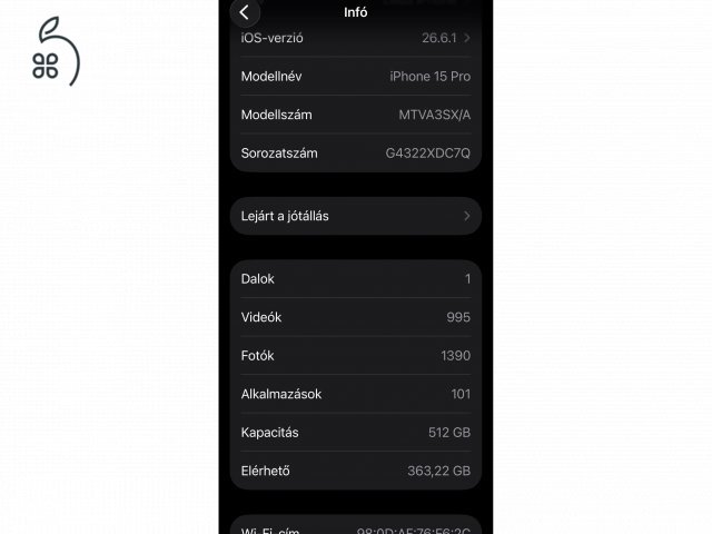 iPhone 15 Pro 512GB Blue Titanium – Független, gyönyörű állapot, 86% akku