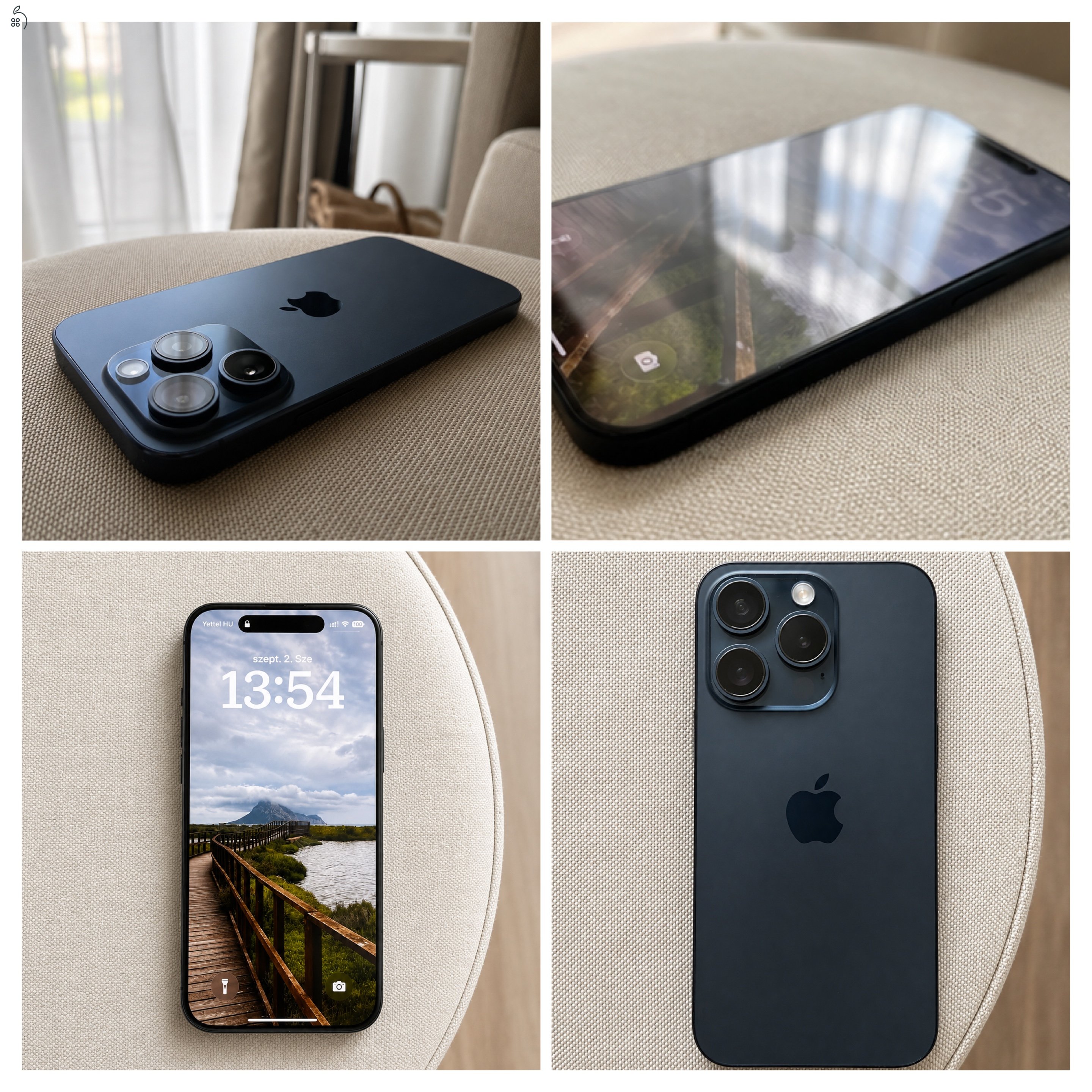 iPhone 15 Pro 512GB Blue Titanium – Független, gyönyörű állapot, 86% akku