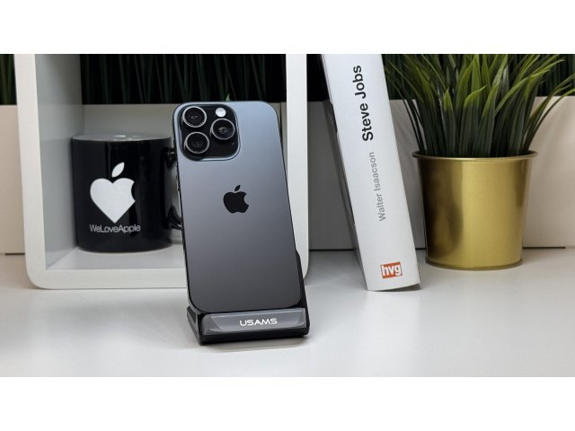 iPhone 16 Pro 1TB, Fekete Titán, Független, Számla, 2 Év Garancia, 90%