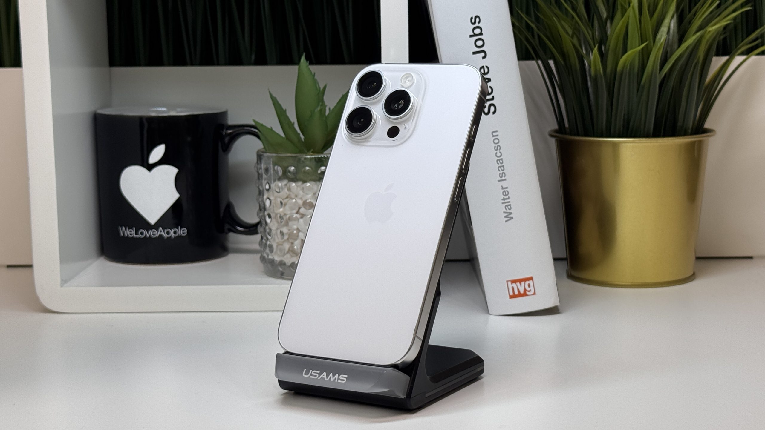 iPhone 16 Pro 1TB, Fehér Titán, Független, Számla, 2 Év Garancia, 91%