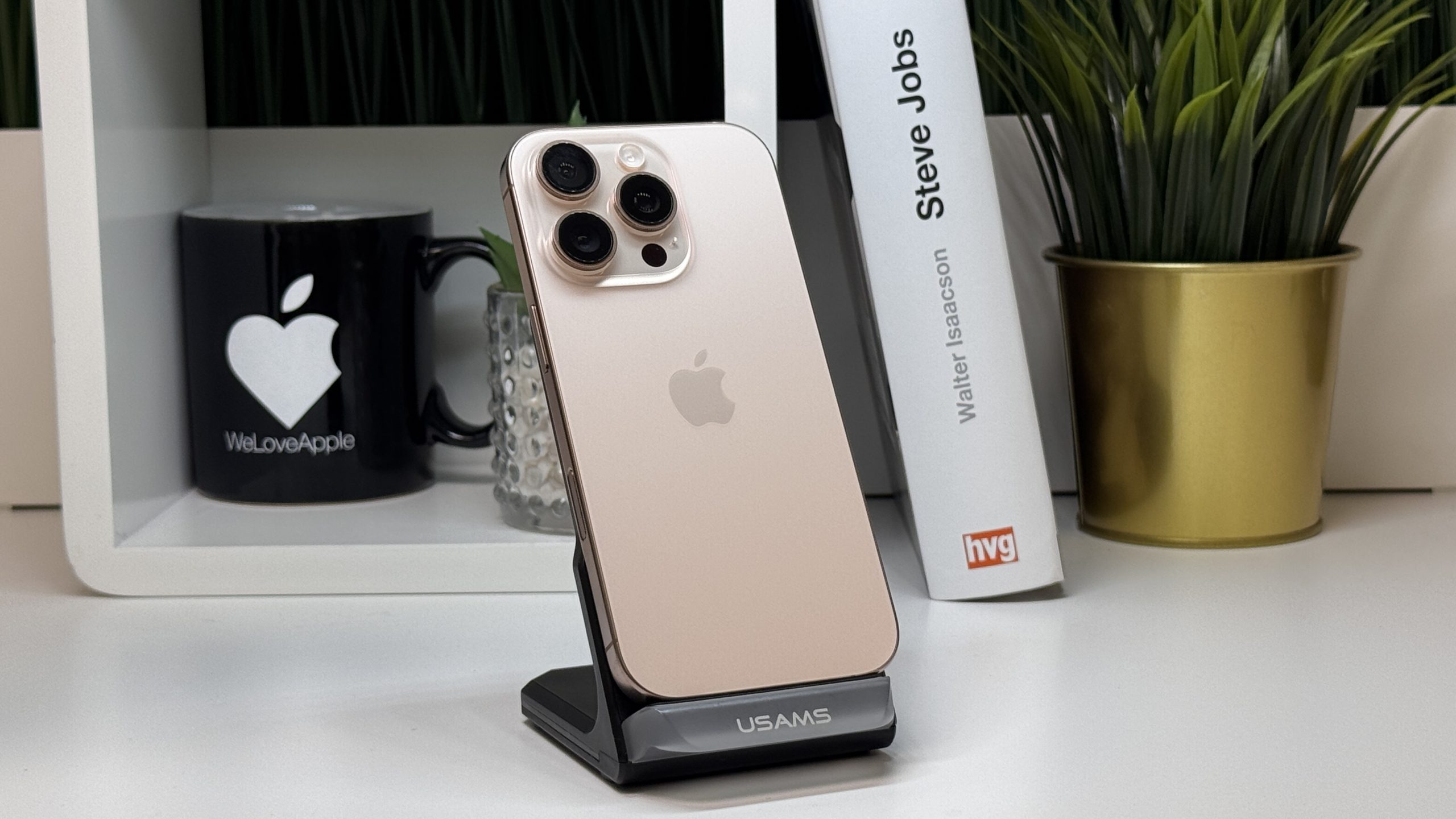 iPhone 16 Pro 512GB, Sivatagszínű Titán, Független, Számla, 2 Év Garancia, 89%