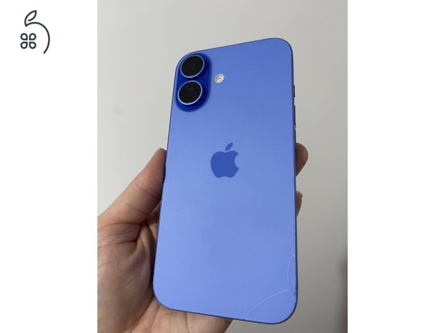 iPhone 16 Ultramarine 128 gb 99 % akku, 2027.02. Apple garancia