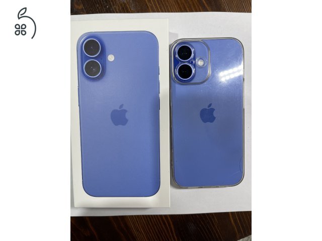iPhone 16 Ultramarine 128 gb 99 % akku, 2027.02. Apple garancia