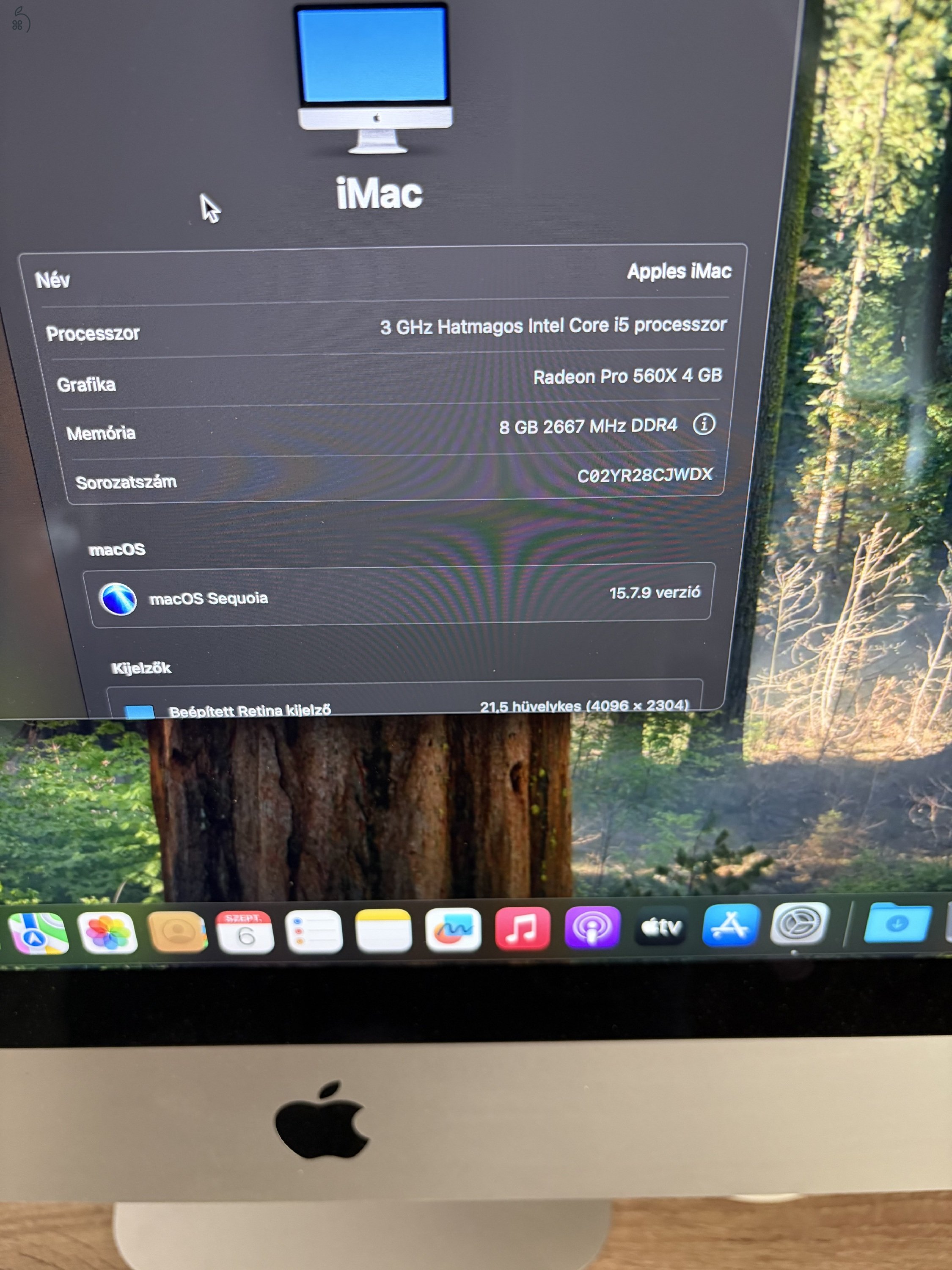 Apple IMac A2116 I5-8500/8GB/1TB/4K 21,5”
