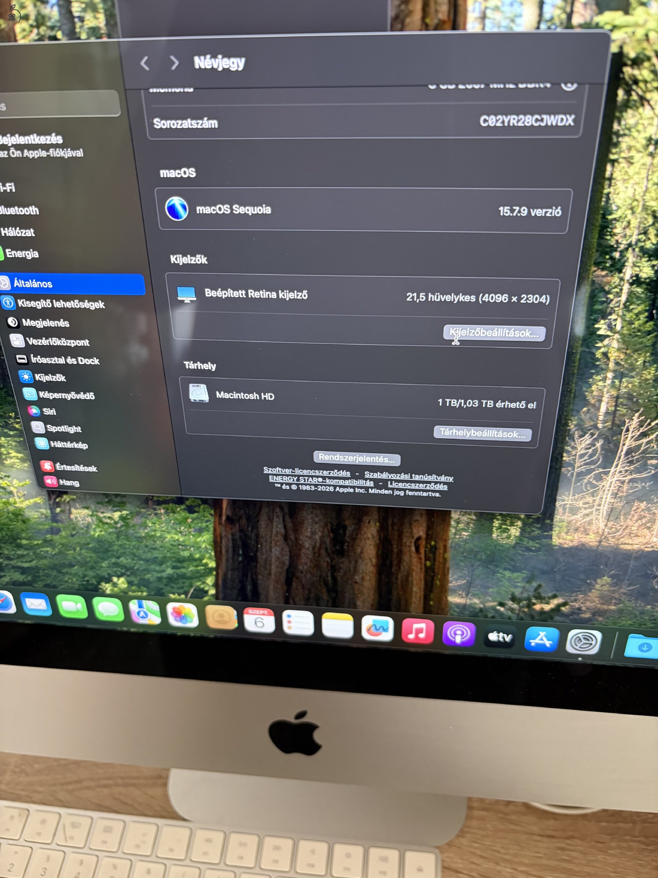 Apple IMac A2116 I5-8500/8GB/1TB/4K 21,5”