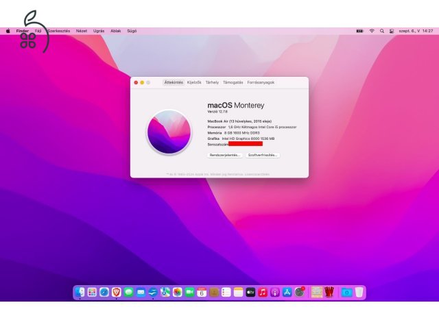 MacBook Air 2015-128GB/8GB újszerű