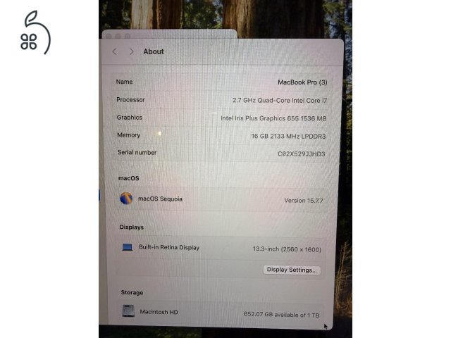 MacBook Pro (13 hüvelykes, 2018, négy Thunderbolt 3-port)