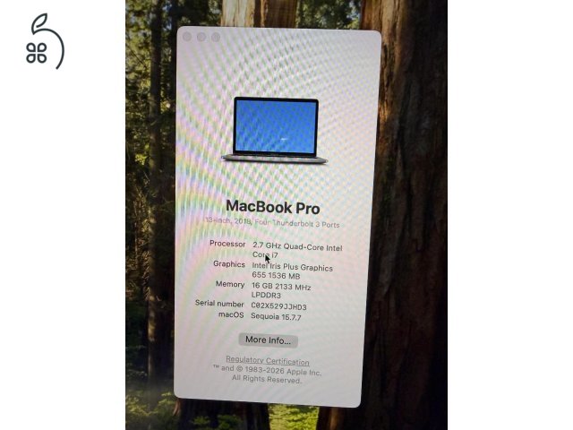 MacBook Pro (13 hüvelykes, 2018, négy Thunderbolt 3-port)