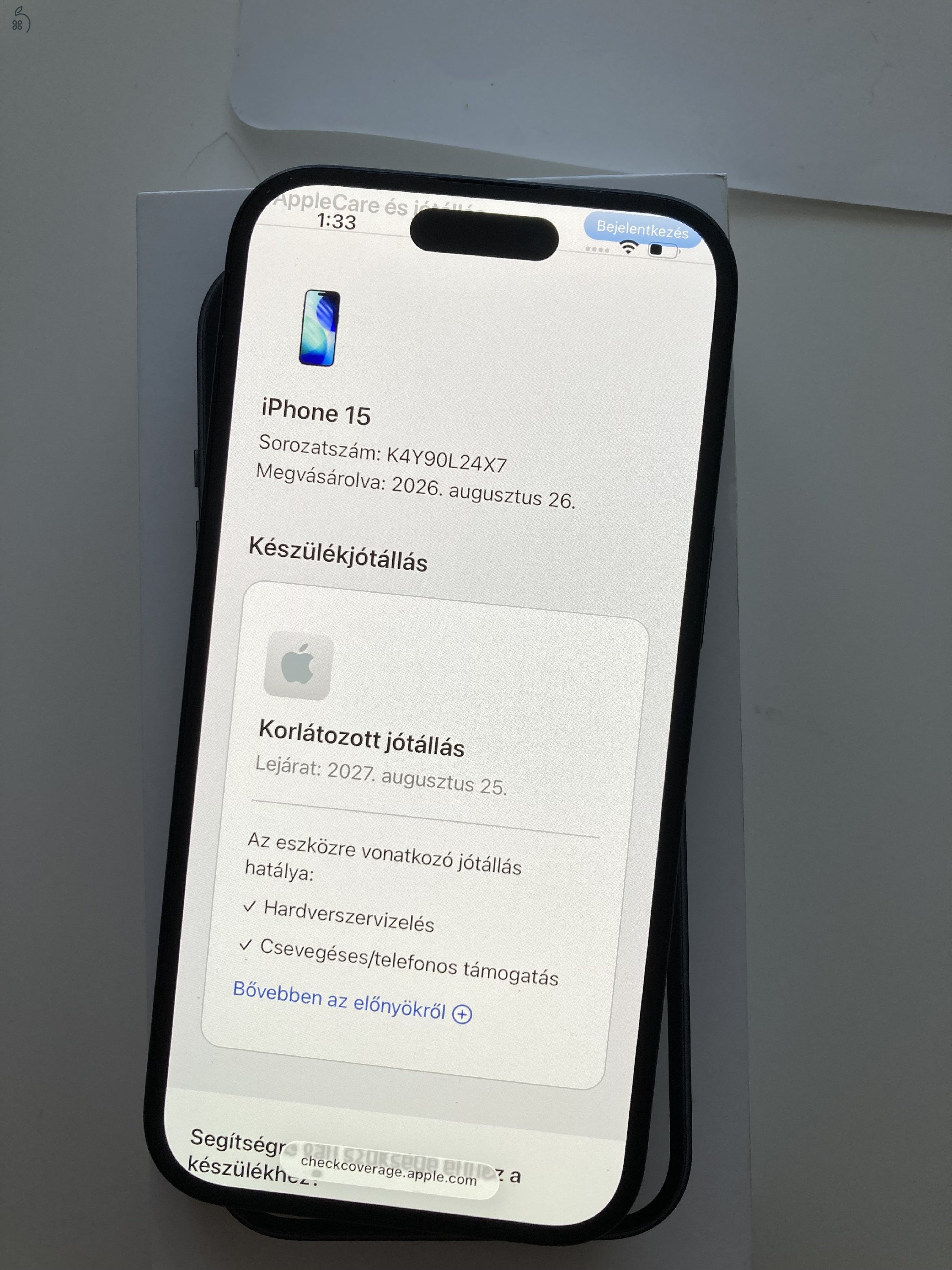 iPhone 15 128GB 7 töltési ciklus!