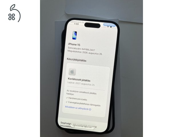 iPhone 15 128GB 7 töltési ciklus!