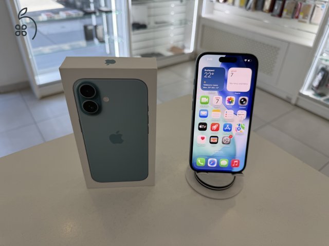 iPhone 16 128GB Zöld Független 1 hónap gar./Akku 95%/p5014