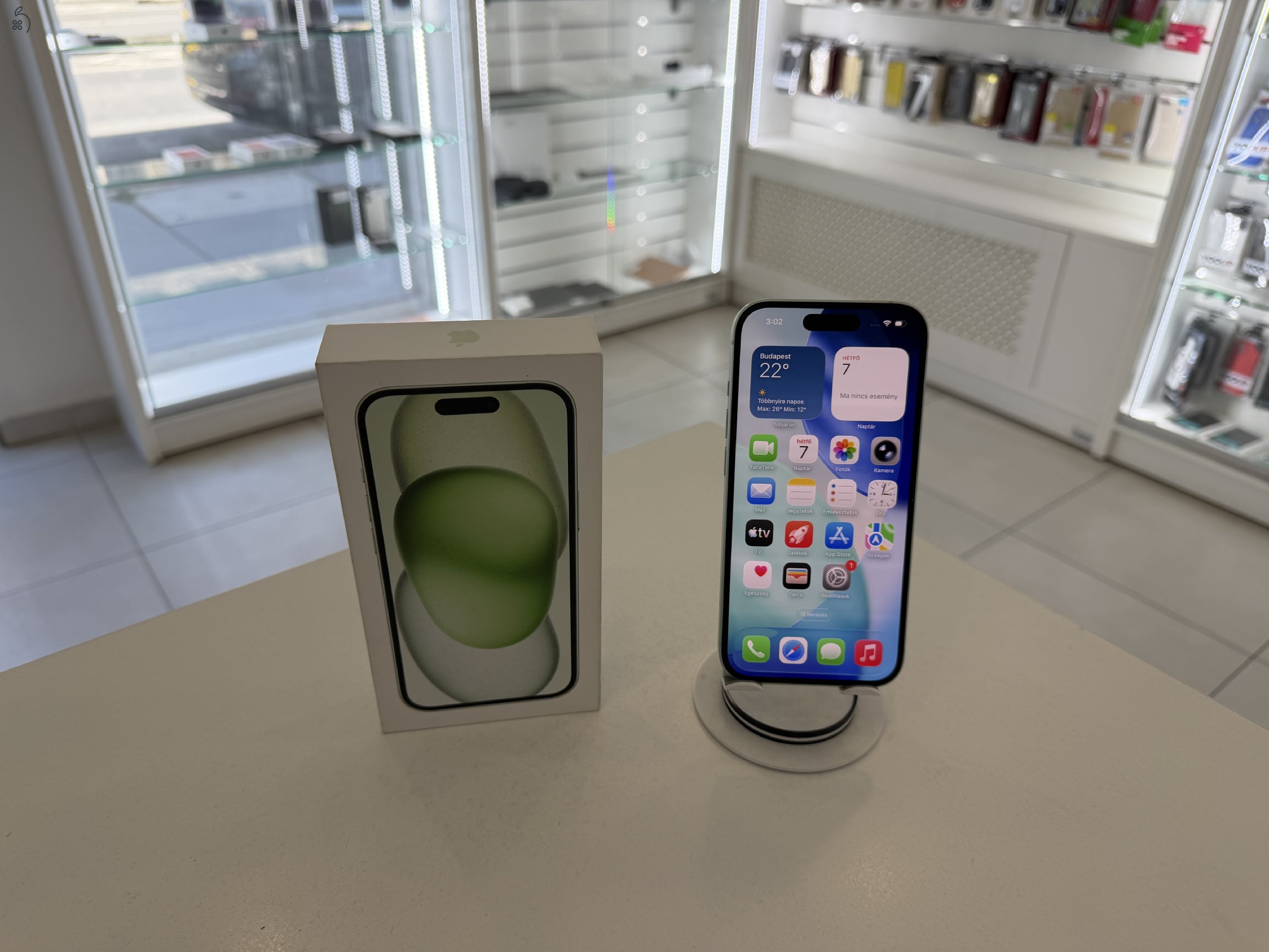iPhone 15 128GB Független Újszerű/1 hónap gar./Akku 86%/p5015