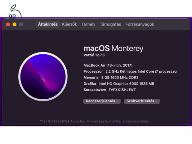 MacBook Air 2017 eladó