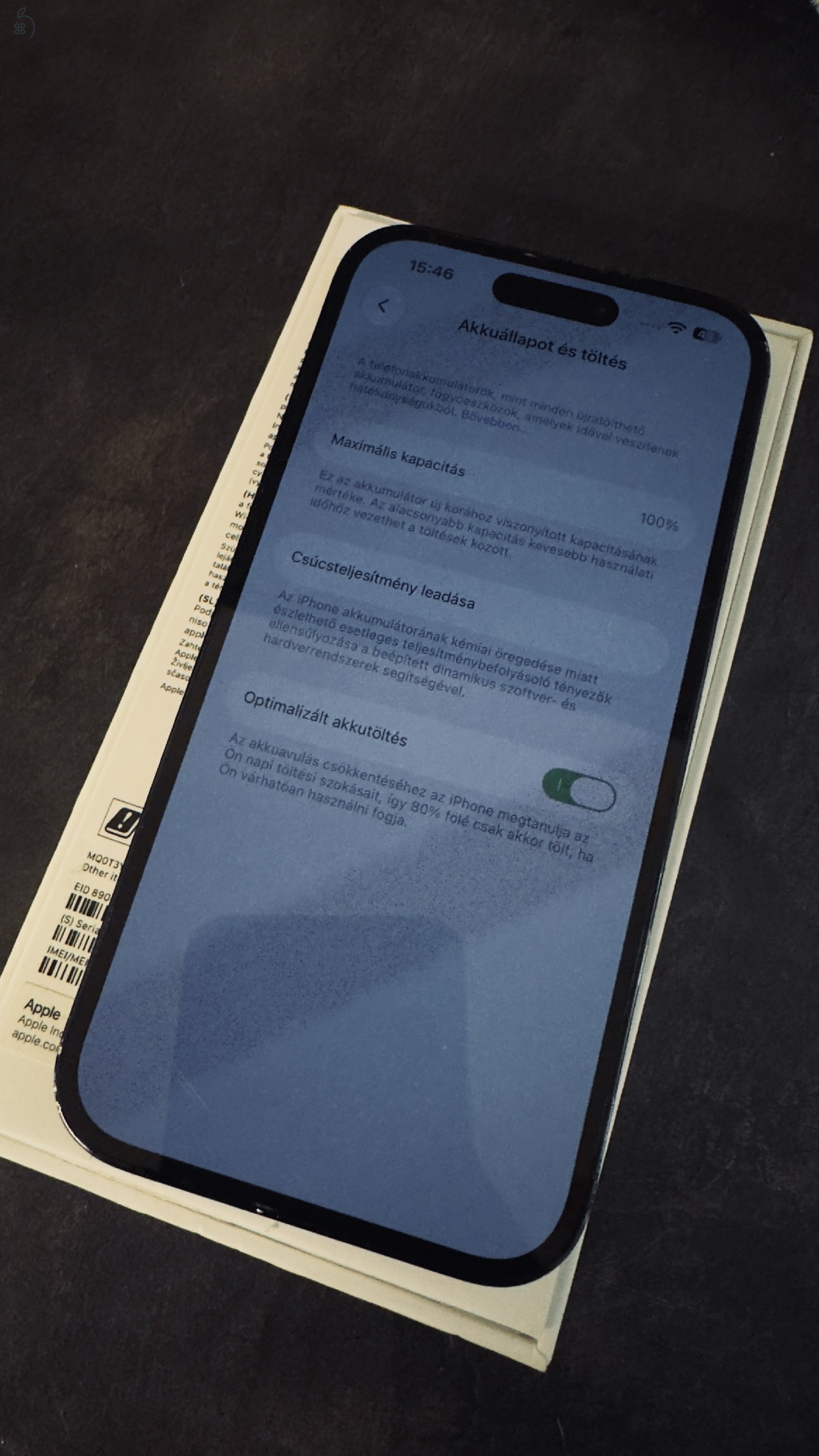 Iphone 14 pro-100% akkumlátor (gyári)