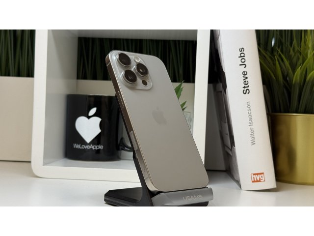 iPhone 16 Pro 256GB, Natúr Titán, Független, Számla, 2 Év Garancia, 90%